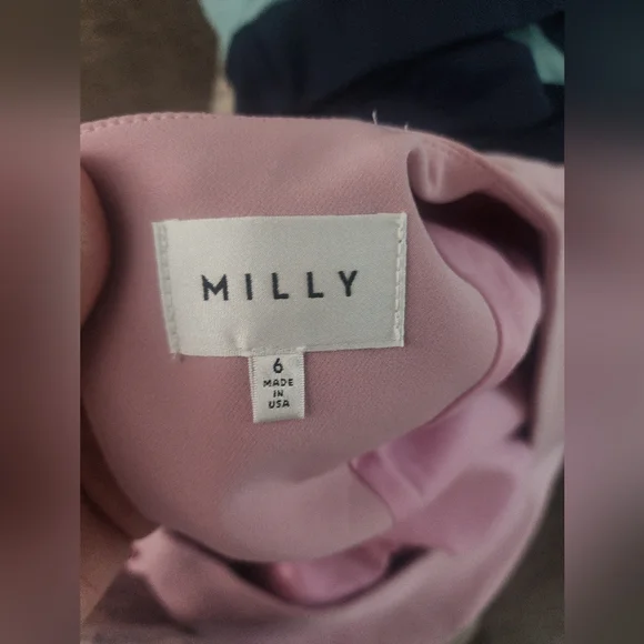 Milly Pink Mauve Bell Sleeve Shift Dress | Flounce Sleeve V-Neck Mini - Picture 8 of 13
